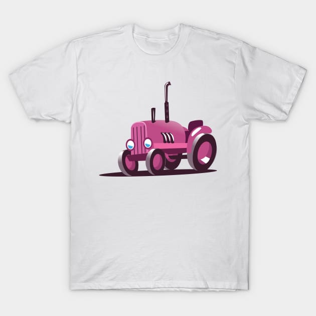 Pink Tractor T-Shirt by nickemporium1